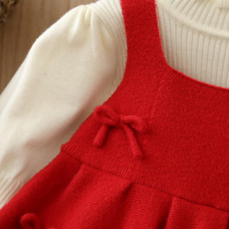 Vestido Infantil Inverno com Laços