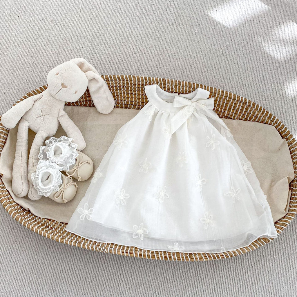 Vestido Infantil de Tule Florzinhas