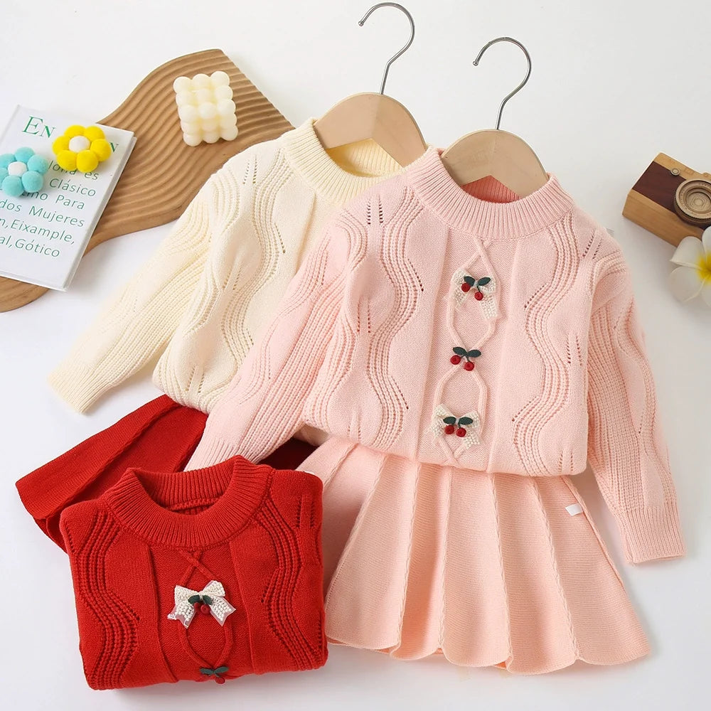 Conjunto Infantil De Tricô Cerejinhas