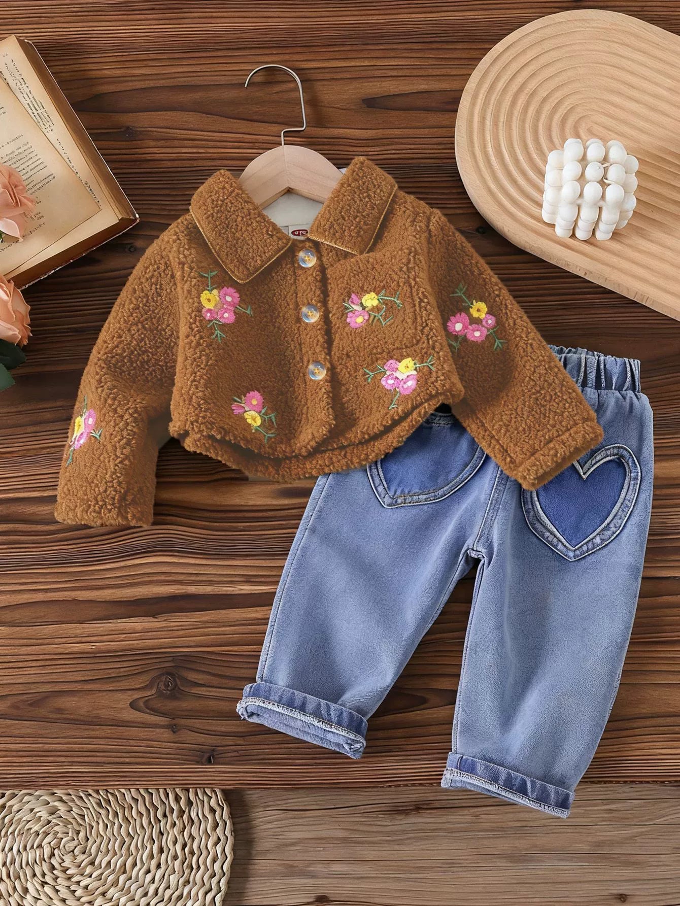 Conjunto Infantil Feminino Florzinhas e Jeans