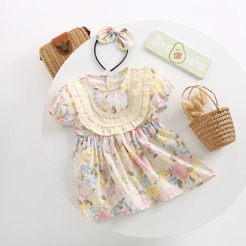 Body/ Vestido Infantil Floral Golinha