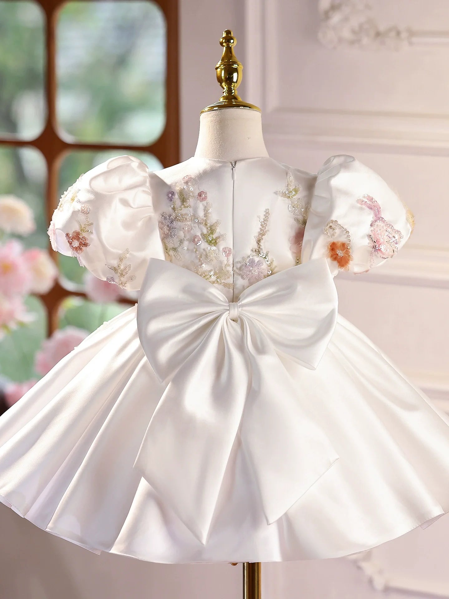 Vestido Infantil de Festa Flores Bufante