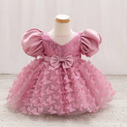 Vestido de Festa Infantil Borboletas e Laço