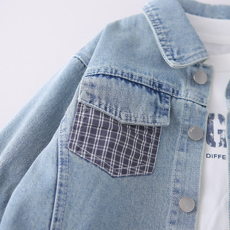 Conjunto Infantil Masculino Jeans 3 Peças