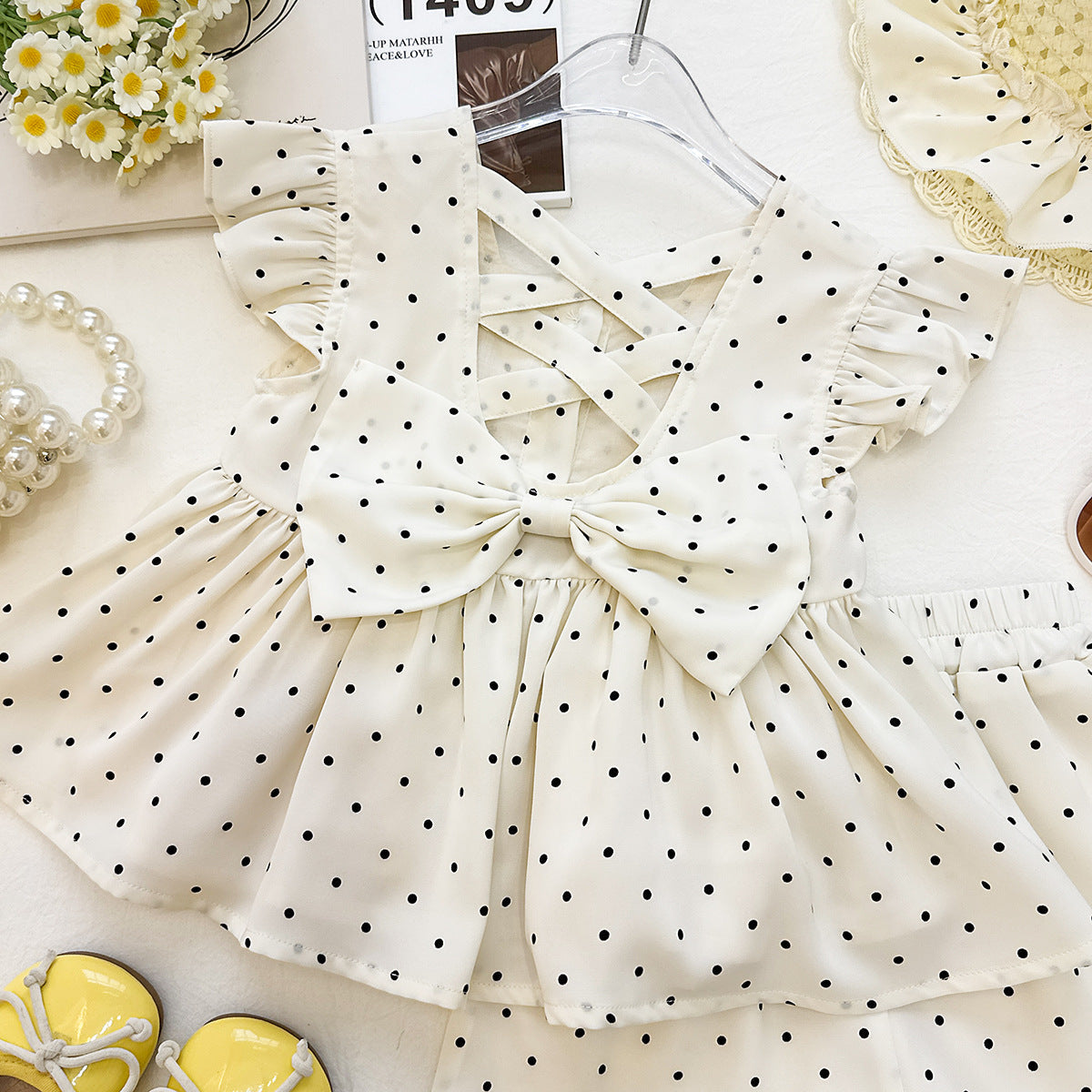 Conjunto Infantil Feminino Bolinhas e Pérolas
