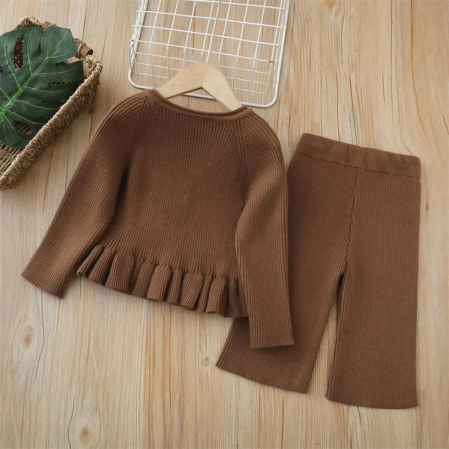 Conjunto Infantil Feminino Tricô Ursinhos