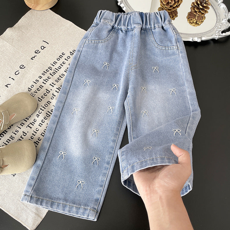 Calça Infantil Jeans Lacinhos