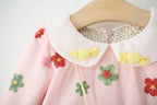 Vestido Infantil Flores Manga Longa