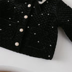 Conjunto Infantil Feminino Preto Pérolas