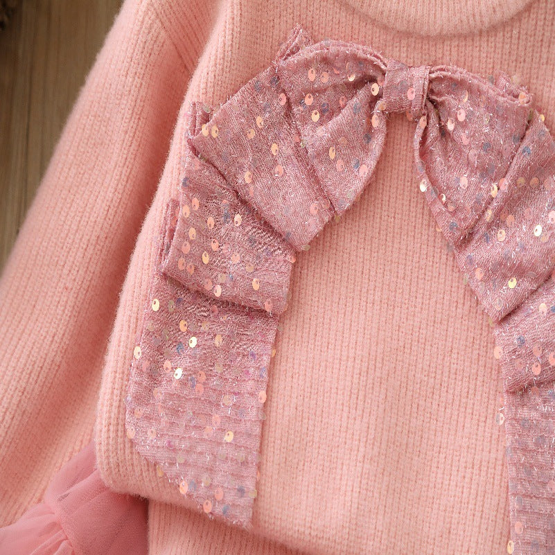 Conjunto Infantil Inverno Laço Brilhante