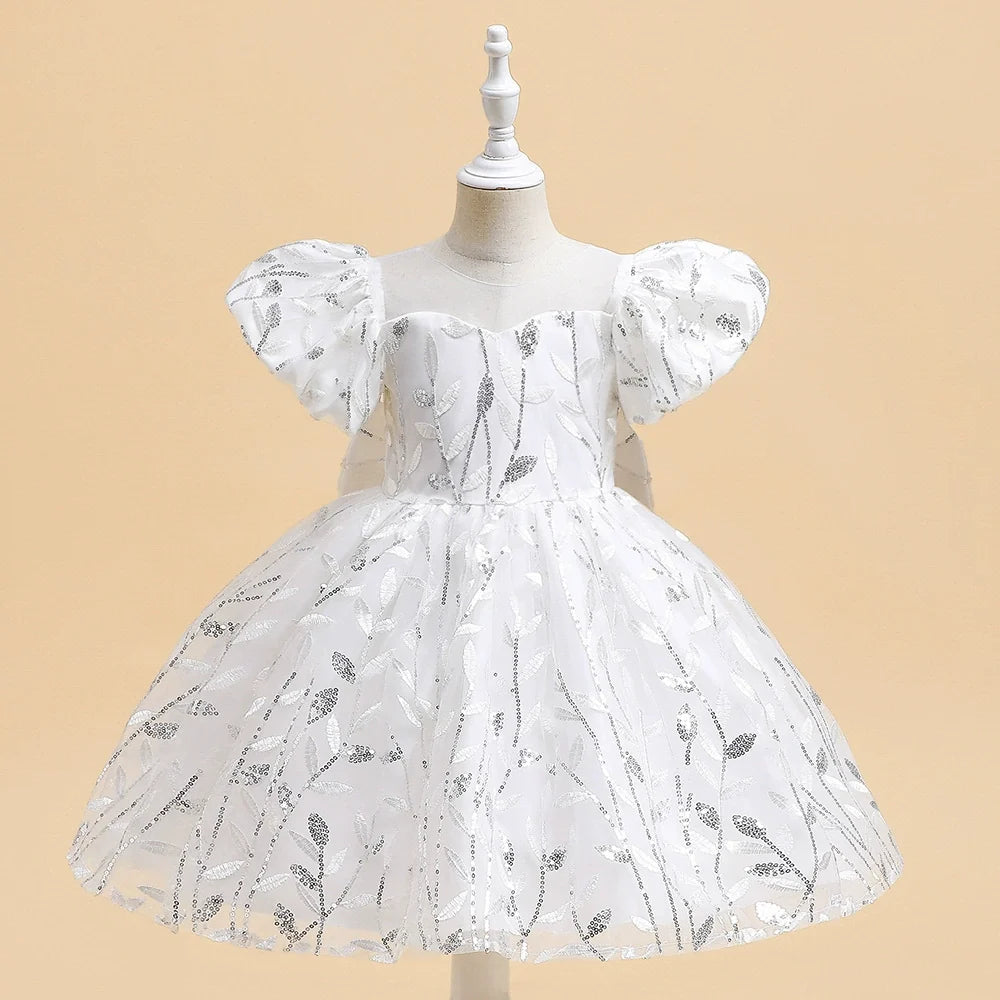 Vestido de Festa Folhas Brilhantes
