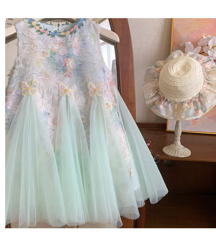 Vestido Infantil Florzinhas e Borboletas