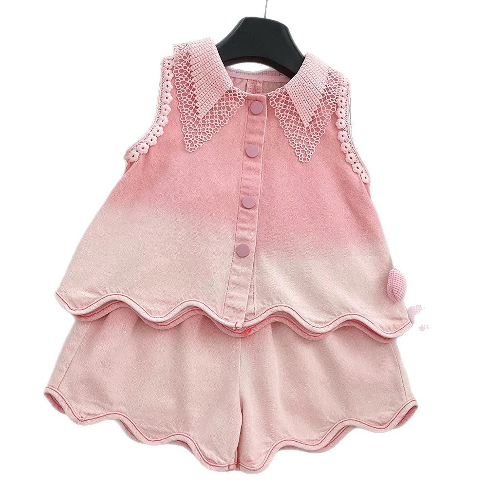 Conjunto Infantil Feminino Rendado Florzinhas