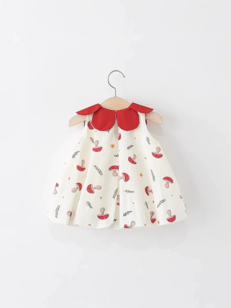 Vestido Infantil Verão Cogumelos