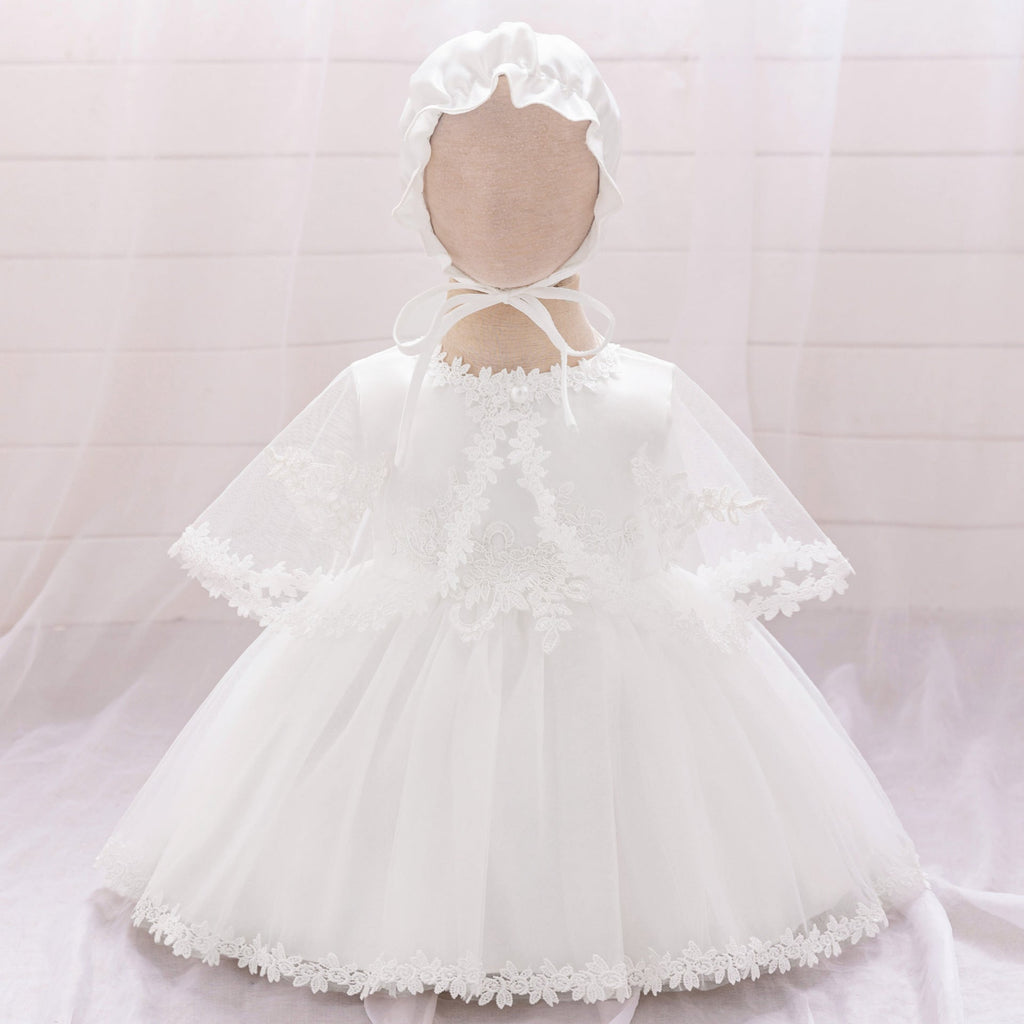 Vestido Infantil Luxo com  Bordado Flores
