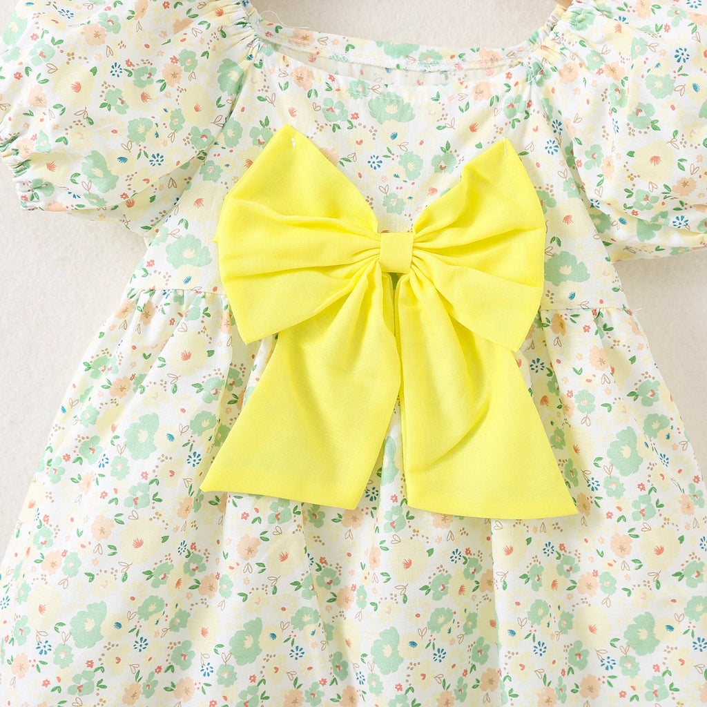Vestido Infantil Florzinhas e Laço