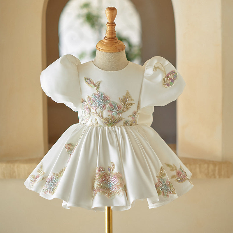 Vestido Infantil Flores Brilhantes