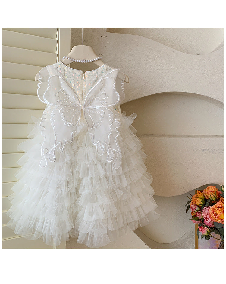 Vestido Infantil Tule Com Asas