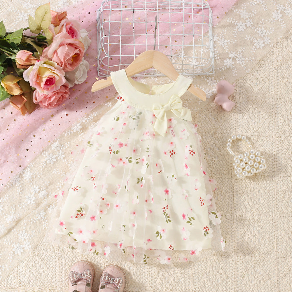 Vestido Infantil Tule Flores