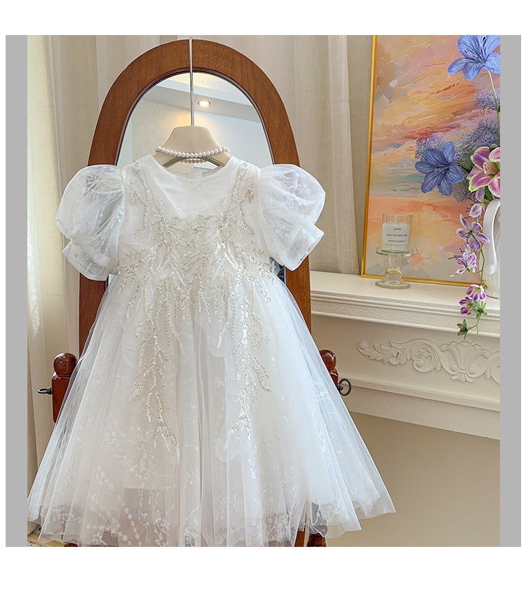 Vestido De Festa Tule com Brilhantes