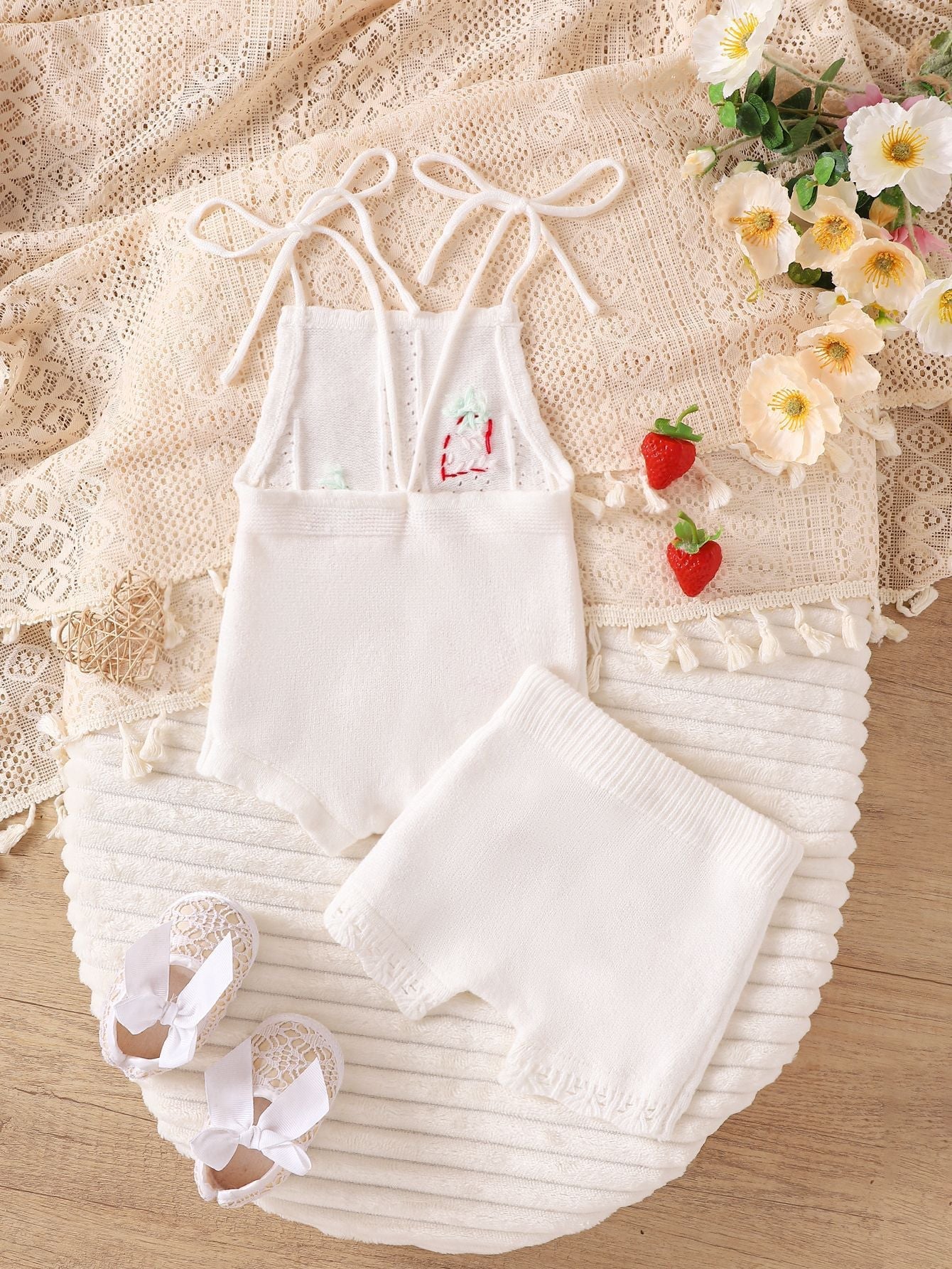 Conjunto Infantil Tricô Moranguinhos