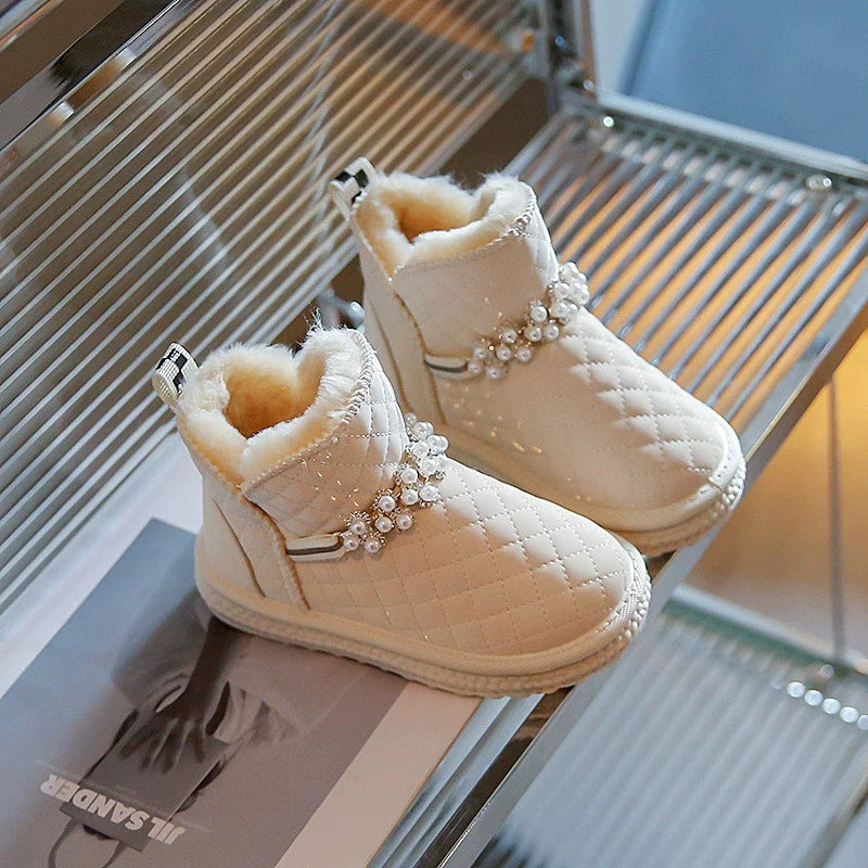 Bota Infantil Feminino Pelinhos e Pedrinhas