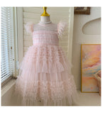 Vestido Infantil Tule com Plumas