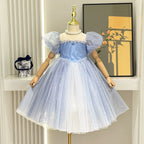 Vestido Infantil Azul de Princesa
