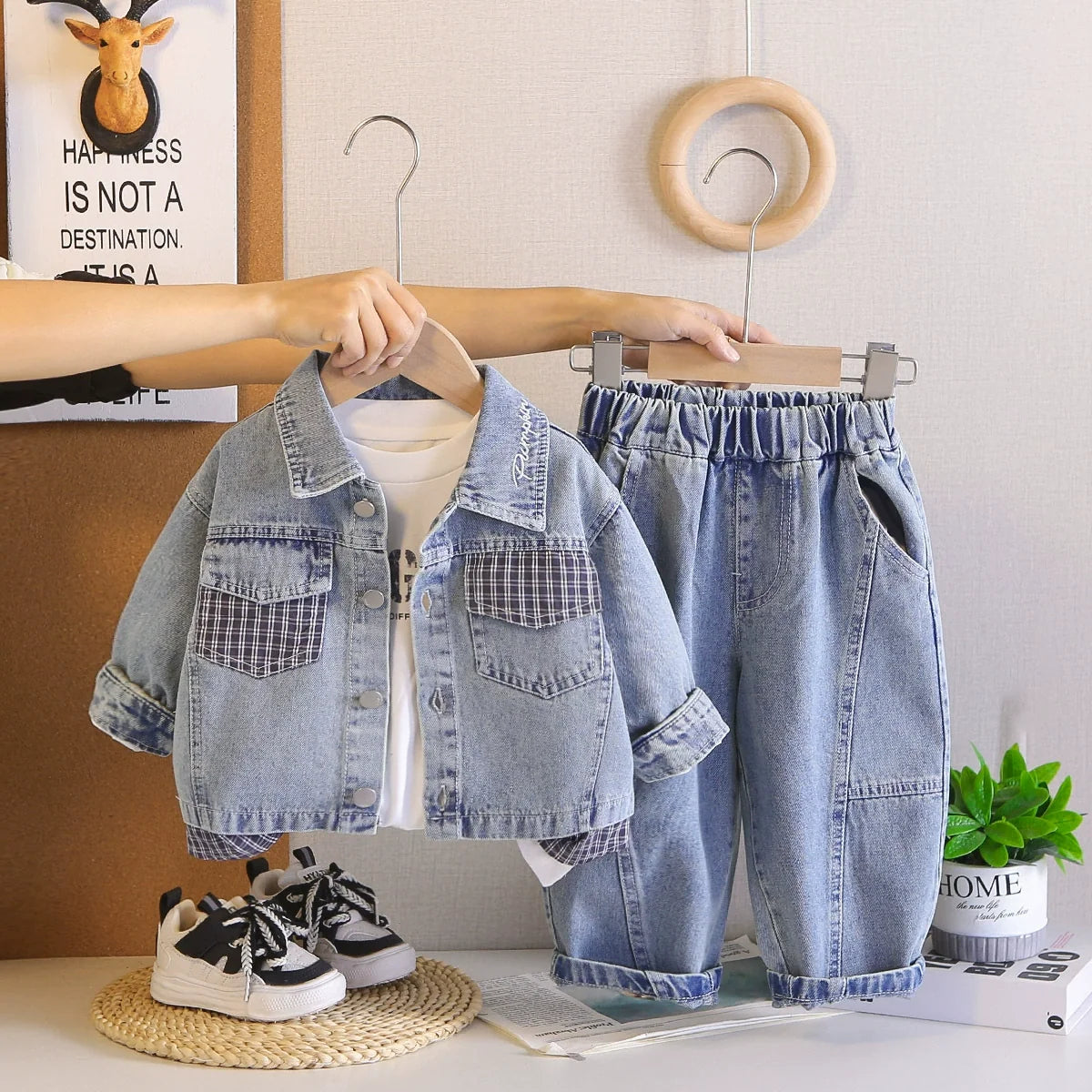 Conjunto Infantil Masculino Jeans 3 Peças