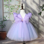 Vestido de Festa Infantil Roxo Flores