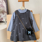 Conjunto de Inverno Azul Lacinhos