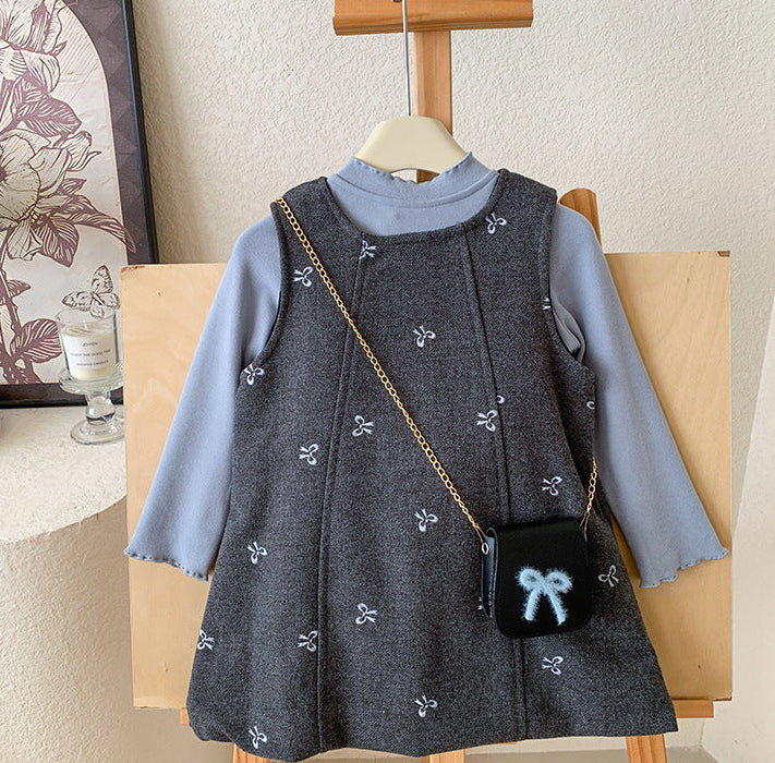 Conjunto de Inverno Azul Lacinhos