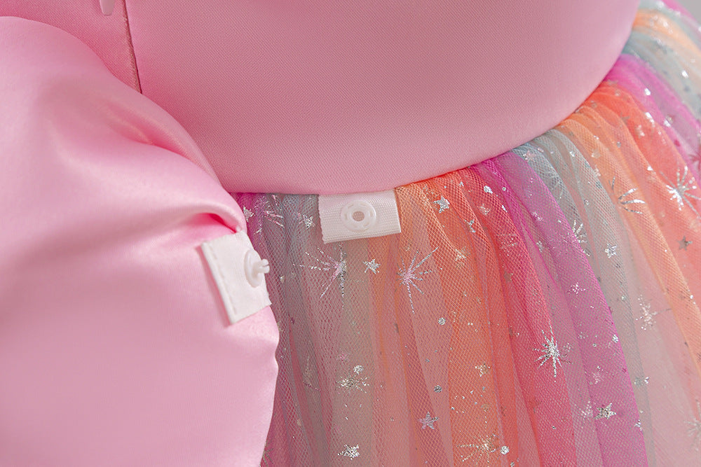 Vestido Infantil de Festa Longo Flores