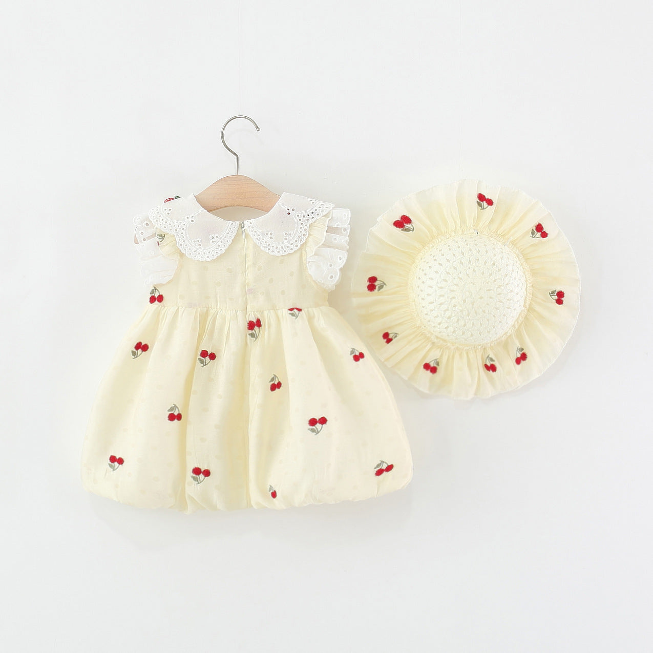 Vestido Infantil Bordado Cerejinhas