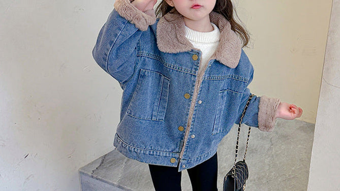 Casaco Infantil Jeans Peludinho