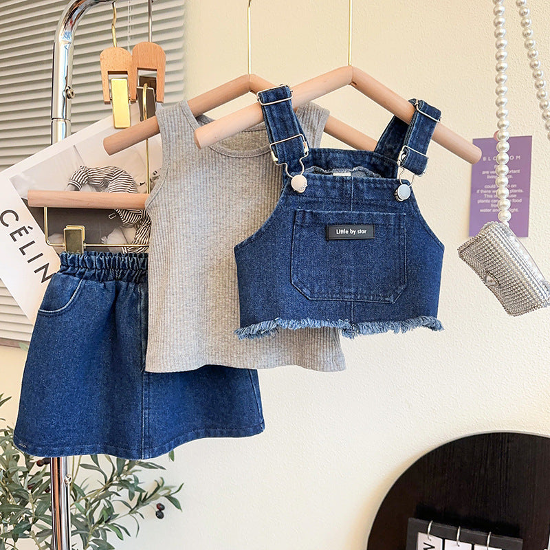 Conjunto Infantil Feminino 3 Peças e Jeans