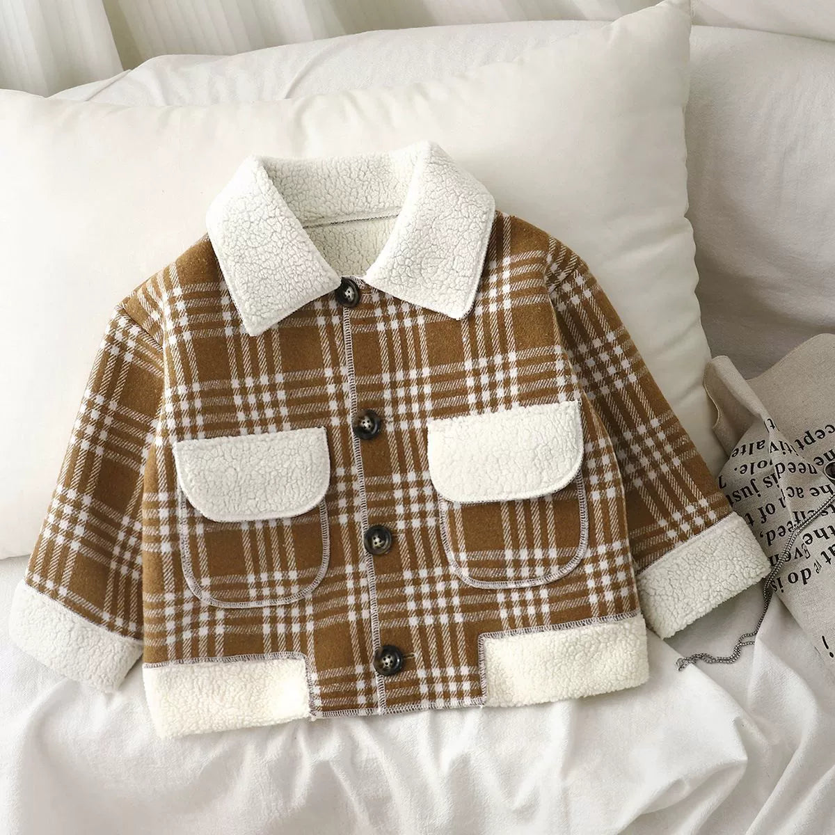 Casaco Infantil Xadrez Bolsos