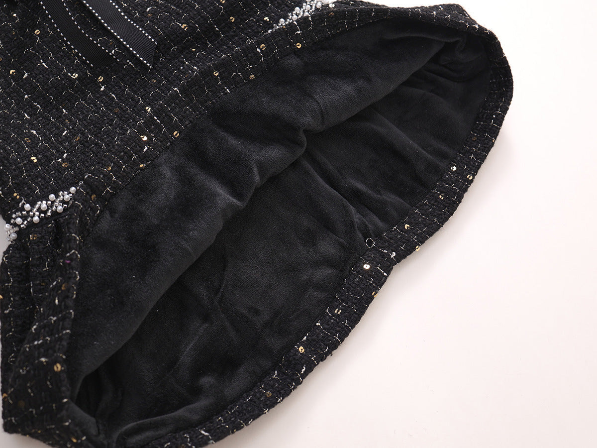 Vestido Infantil Preto Brilhante