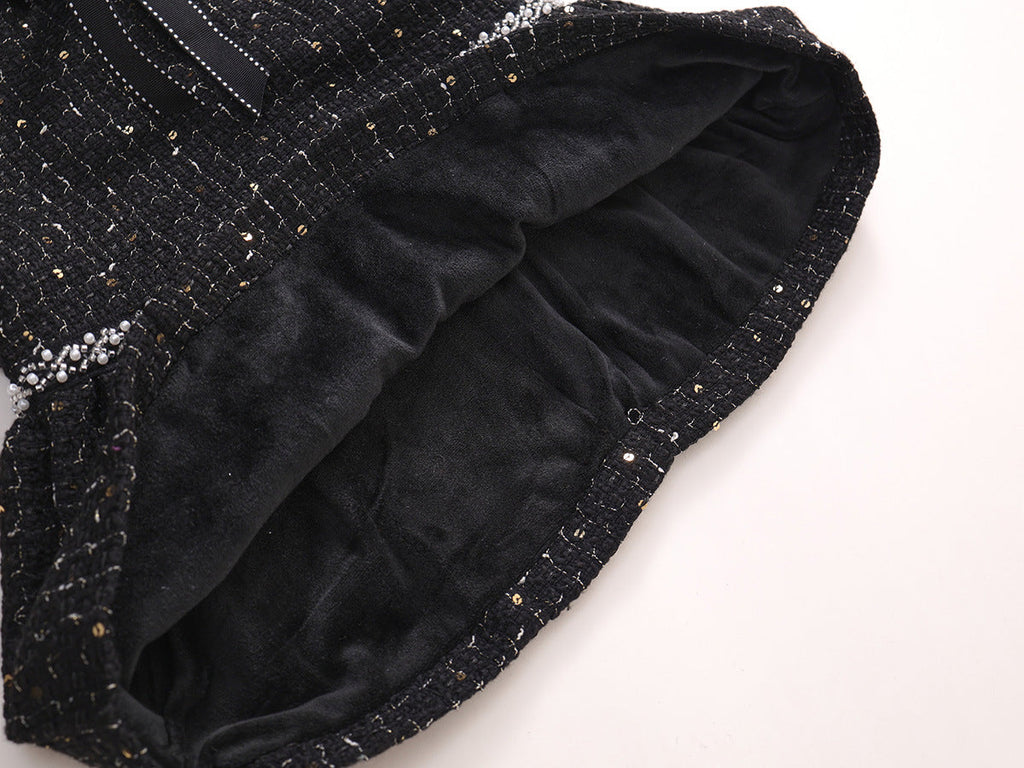 Vestido Infantil Preto Brilhante