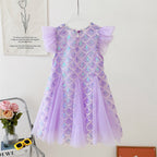 Vestido Infantil Sereia Brilhante