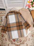 Conjunto Infantil Inverno Caqui e Xadrez