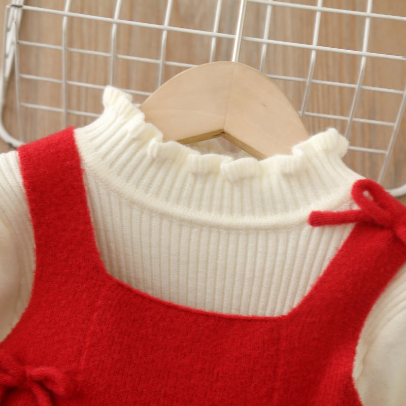 Vestido Infantil Inverno com Laços