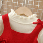 Vestido Infantil Inverno com Laços