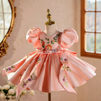Vestido de Festa Infantil Laço e Flores