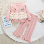 Conjunto Infantil Tricô Lacinho e Pelinhos