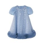 Vestido Infantil Azul Brilhantes