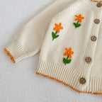 Casaco Infantil Tricô Florzinhas
