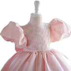Vestido de Festa Infantil Rosa Lantejoulas