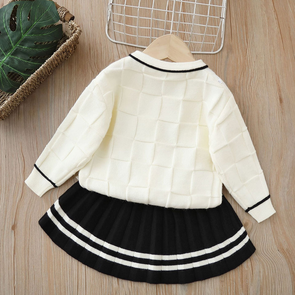 Conjunto Infantil Feminino Botões de Pérola Lacinho