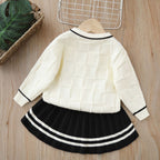 Conjunto Infantil Feminino Botões de Pérola Lacinho